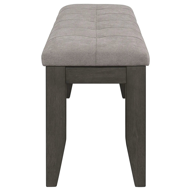 Erskin - Upholstered Dining Bench With Button Tufted Cushion - Dark Gray by HouseOfZazla