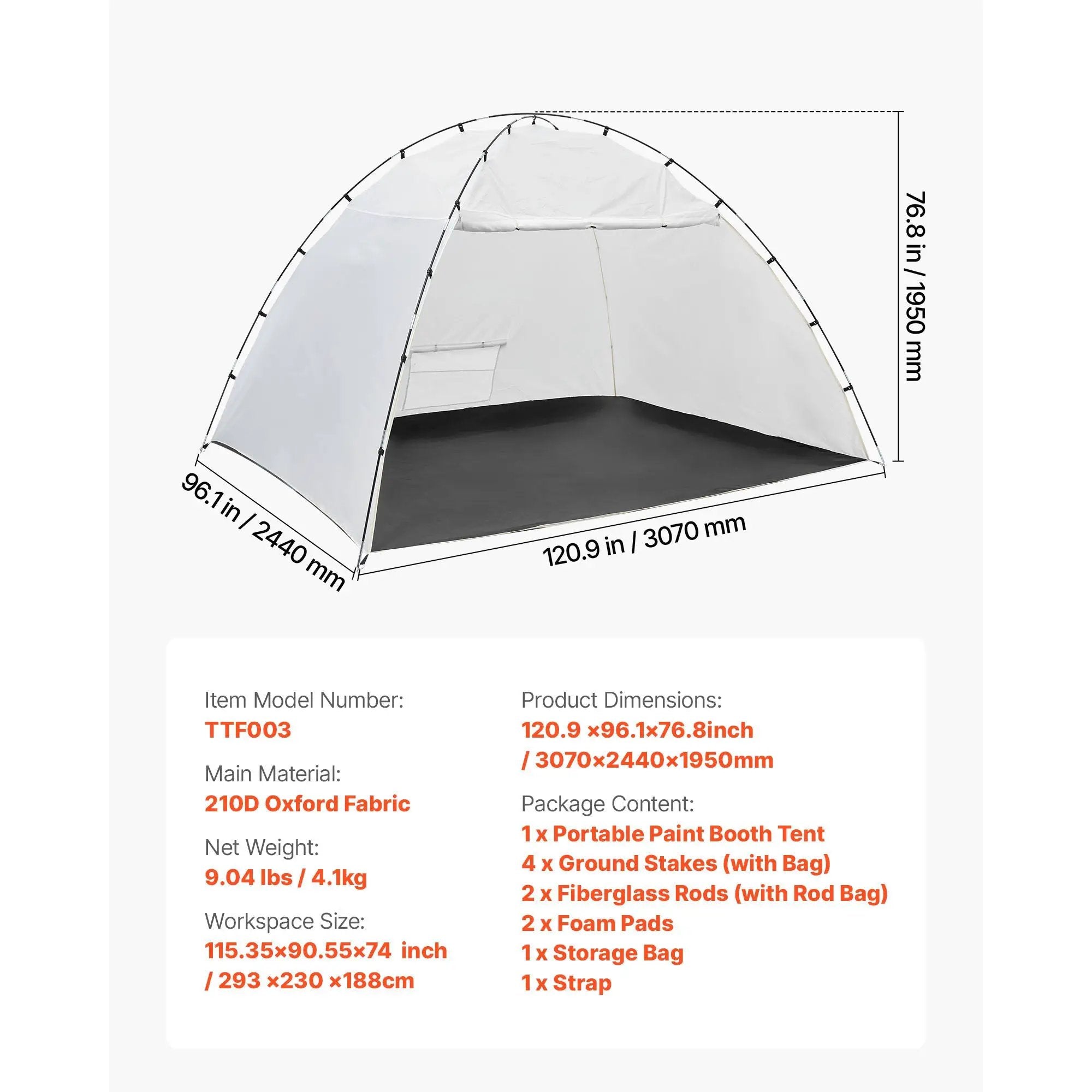 Portable Paint Booth Tent, 115.35 x 90.55 x 74 inch Painting Tent Station by HouseOfZazla
