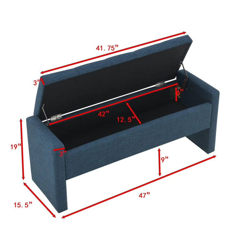Modern Upholstered Large Bed End Bench With Storage by HouseOfZazla