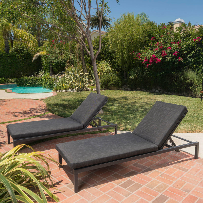 Modern Chaise Lounge With Water Resistant Fabric Cushions by HouseOfZazla