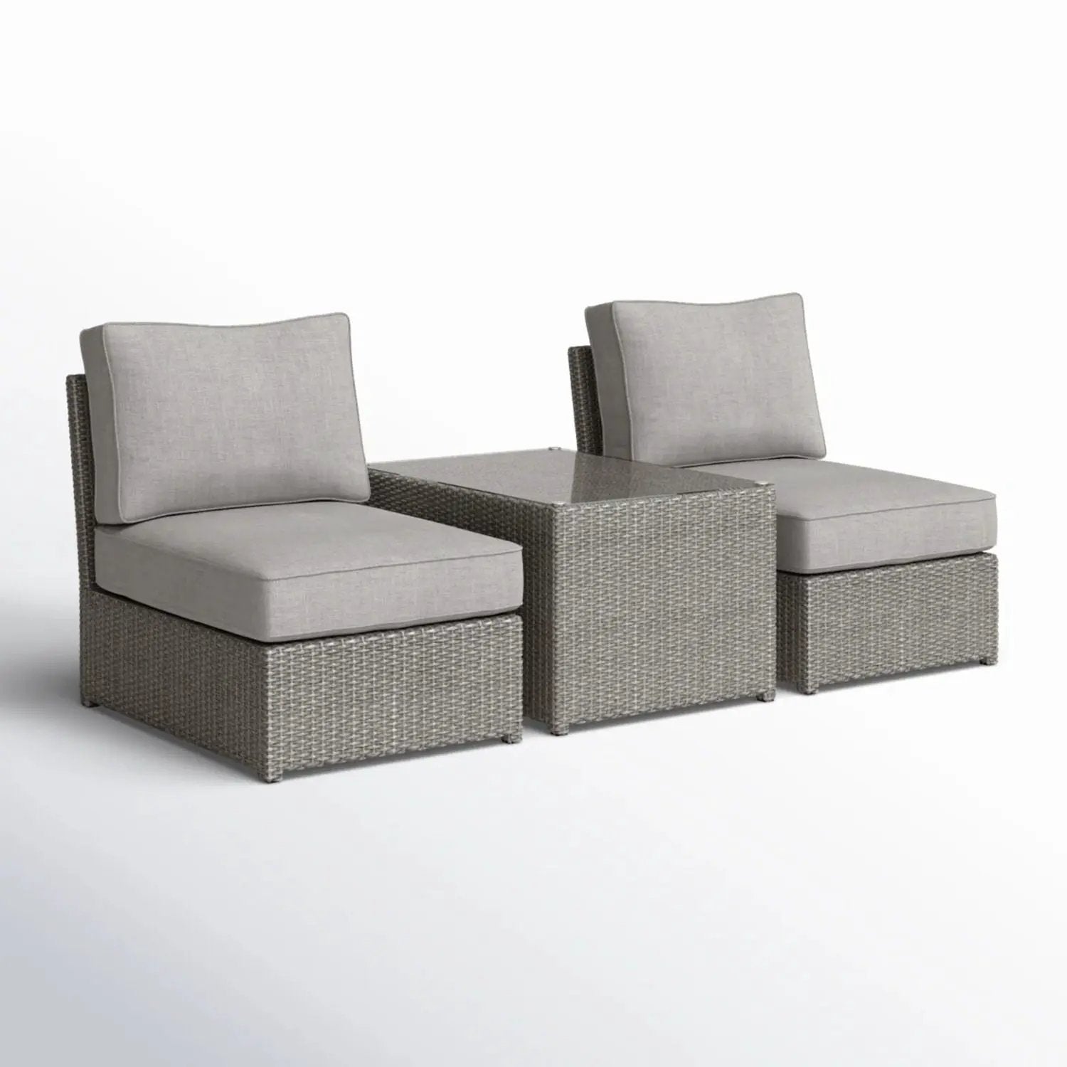 Modern Wicker Outdoor Seating Set With Cushions by Unique Piece Furniture