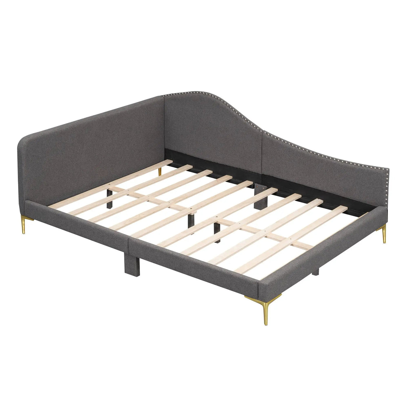 Upholstered Daybed With Headboard And Armrest, Support Legs by Unique Piece Furniture