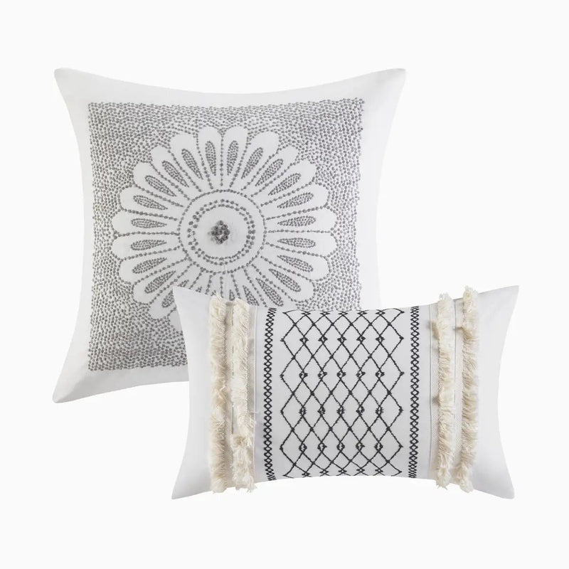 King/Cal King Cotton Printed Duvet Cover Set with Chenille by HouseOfZazla