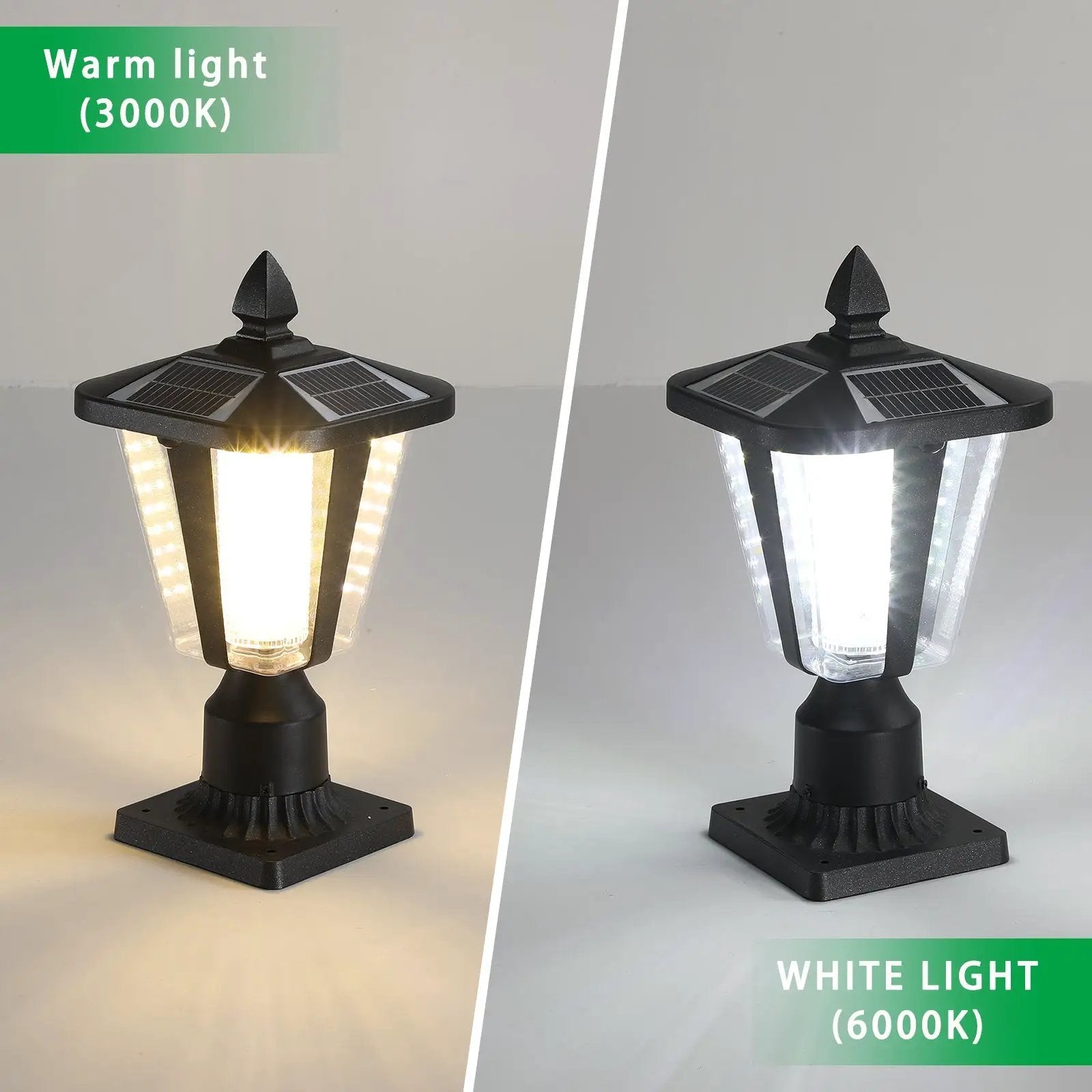 15' Solar Powered Outdoor Lantern, Modern Garden Light with LED (2-Pack) by HouseOfZazla
