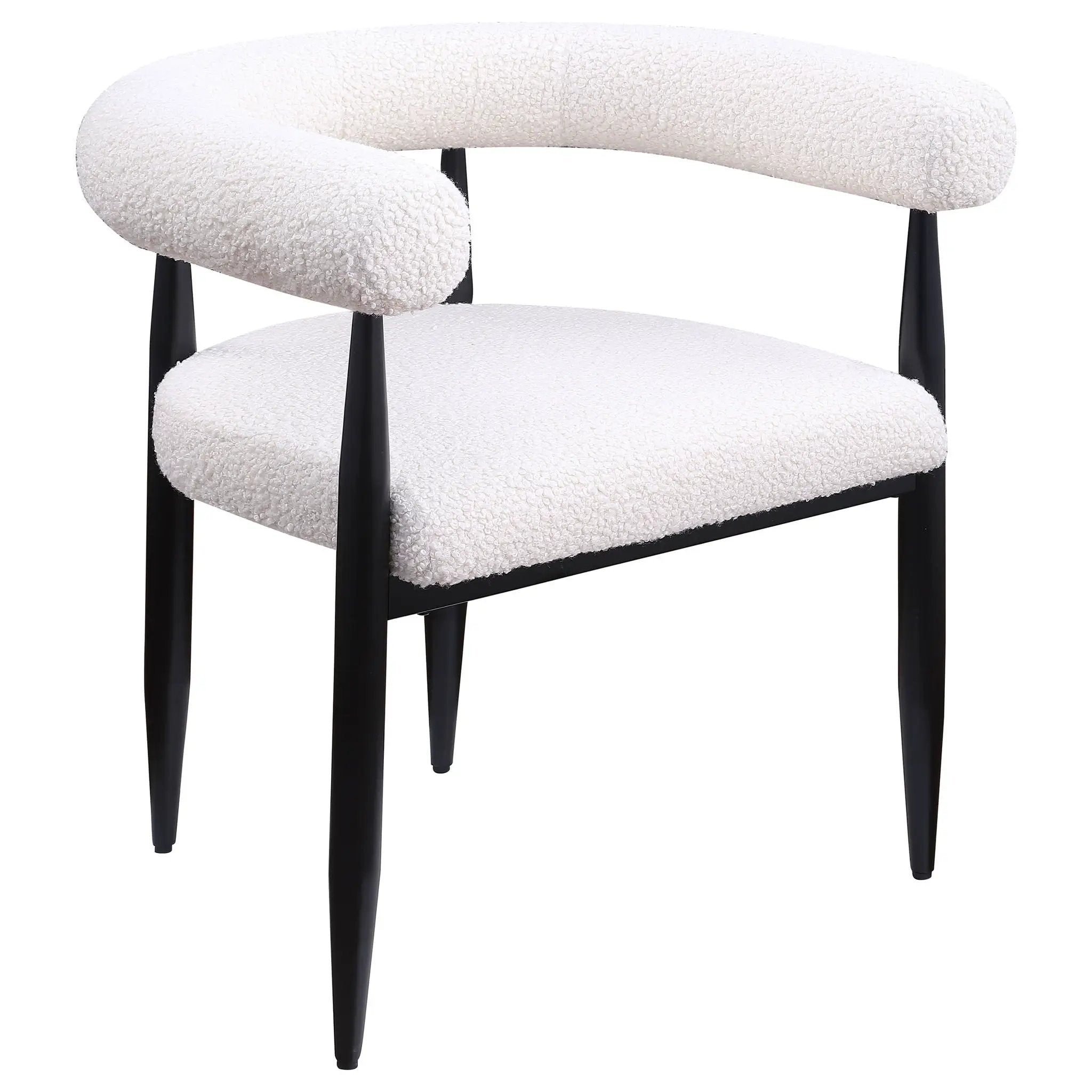 Notting - Upholstered Dining Arm Chair (Set of 2) In And Open C Shaped Backrest - Cream by HouseOfZazla