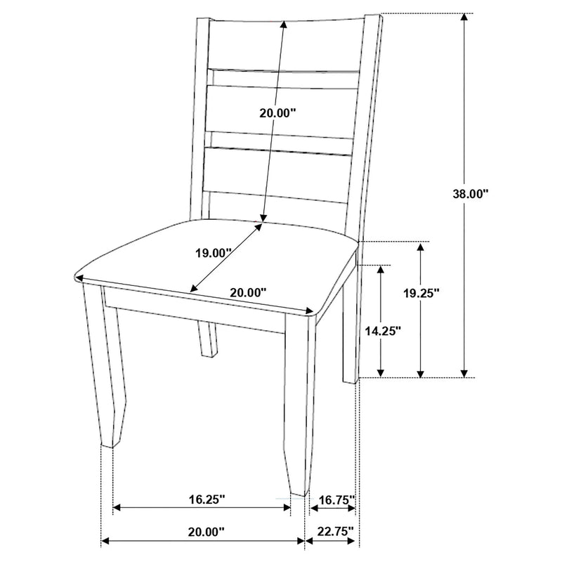 Ladderback Dining Chair (Set of 2) - Brown by HouseOfZazla