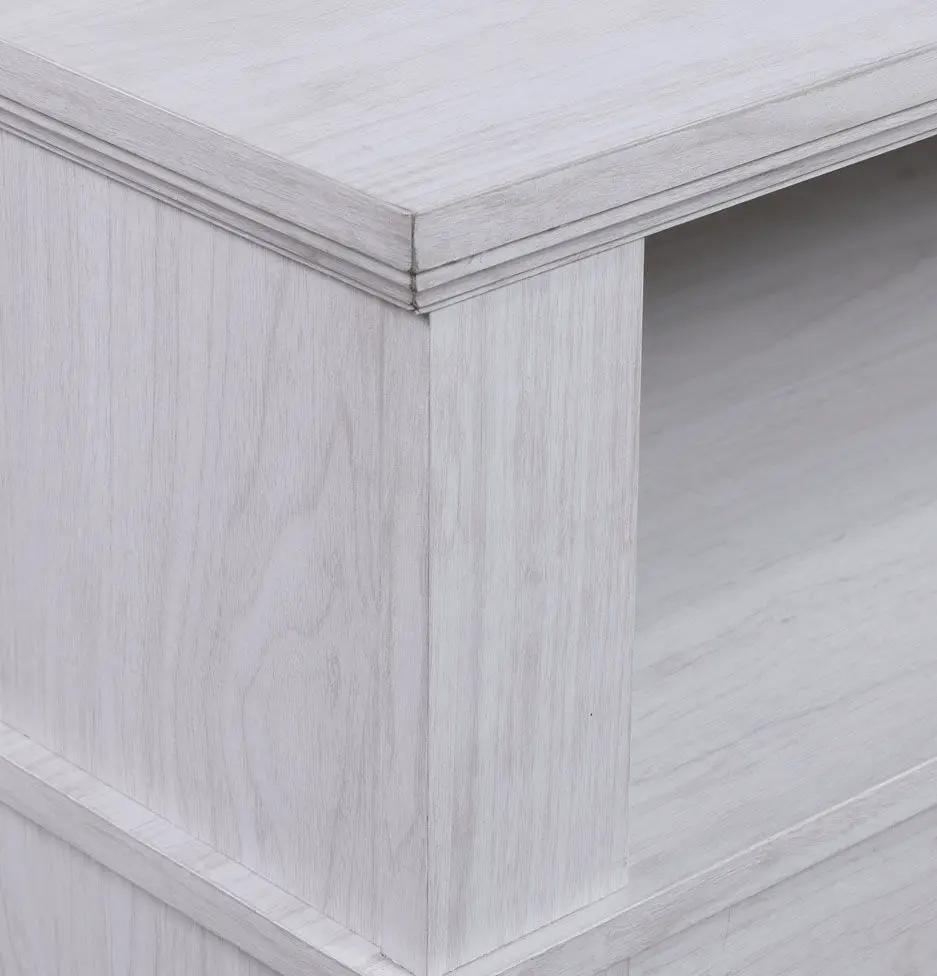 Terra - TV Stand Console With Fireplace - White Walnut by HouseOfZazla