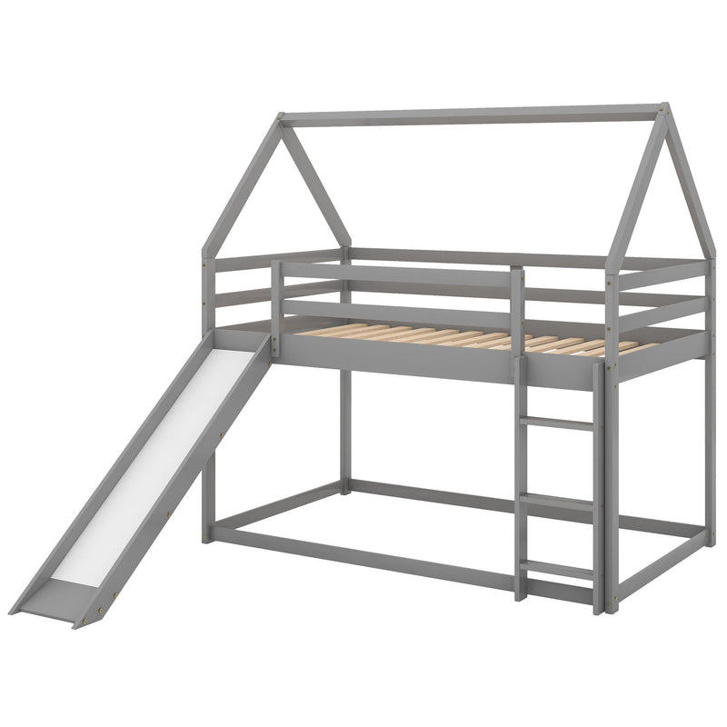 House Shape Bunk Bed With Slide And Ladder by HouseOfZazla