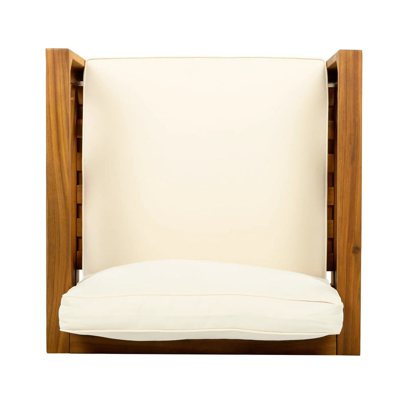 Patio Conversation Set with Acacia Wood Armchairs and End Table by HouseOfZazla