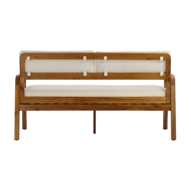 2 Pieces Outdoor Sofa Set with Cushions - Teak by HouseOfZazla