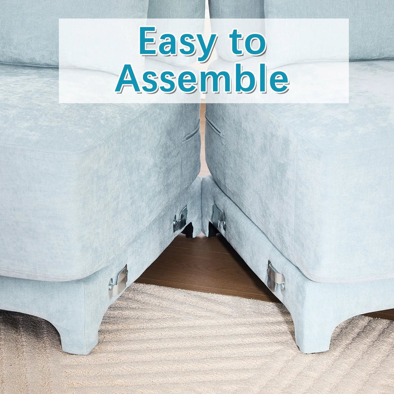 Stylish Sofa With Ottoman And Lumbar Pillows, Ergonomic Design by HouseOfZazla