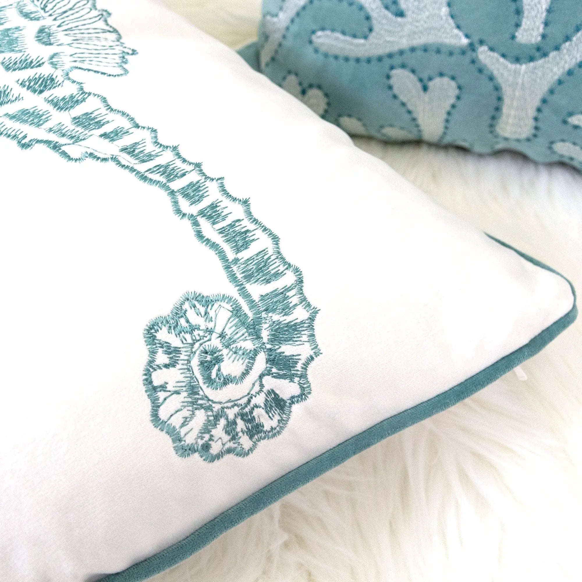 Seahorses Pillow Cover With Matching Back by Unique Piece Furniture