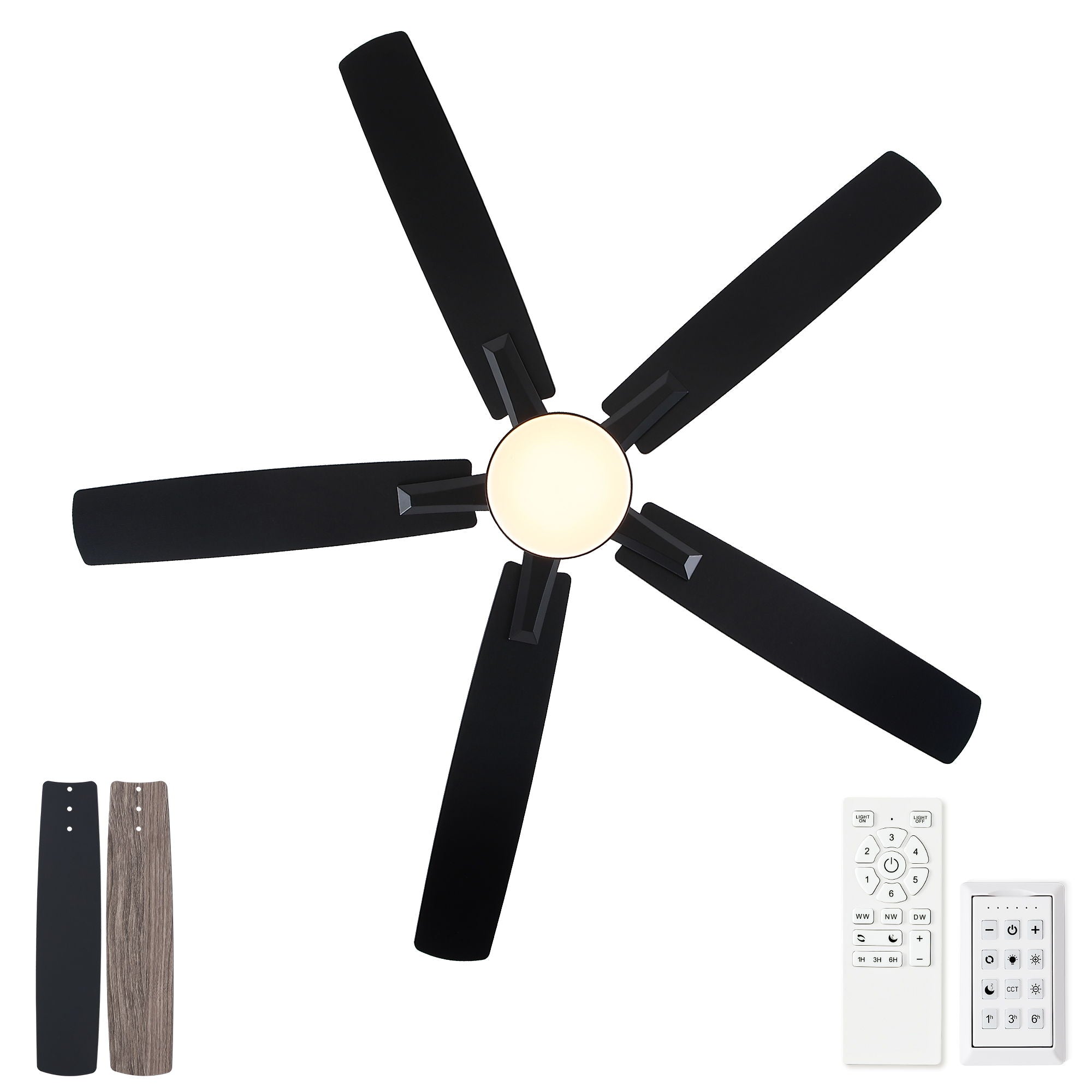 Mordern Flush Mount Ceiling Fan With Light And Remote Control by HouseOfZazla