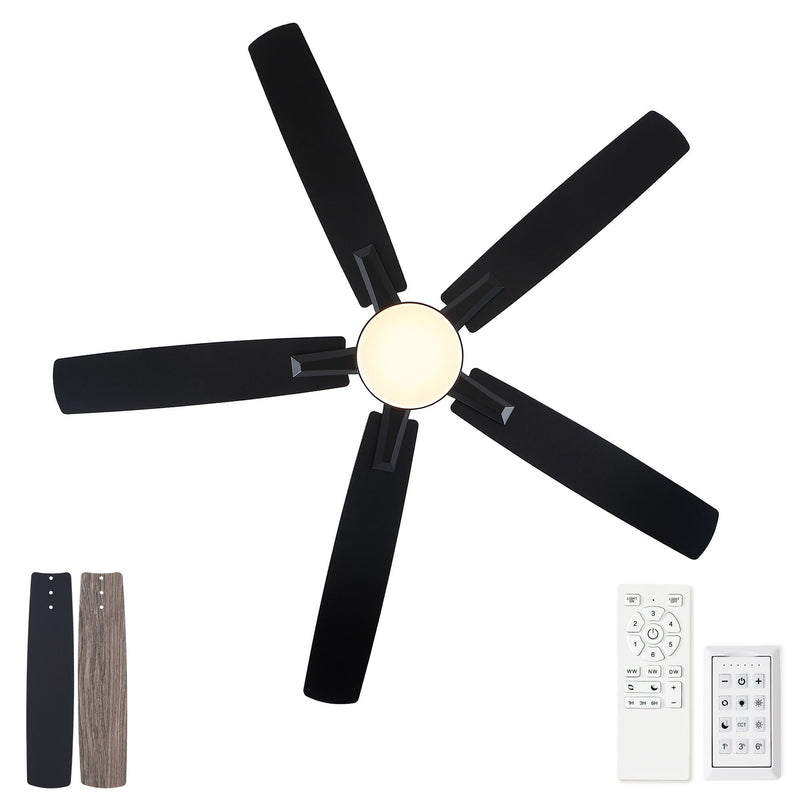 Mordern Flush Mount Ceiling Fan With Light And Remote Control by HouseOfZazla