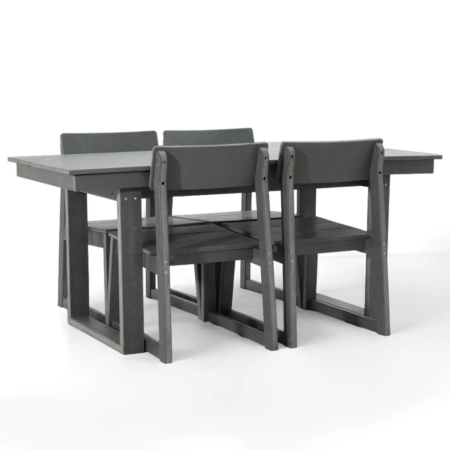 5 Piece Outdoor Dining Set, Table With Umbrella Hole And 4 Armrest Chairs by HouseOfZazla