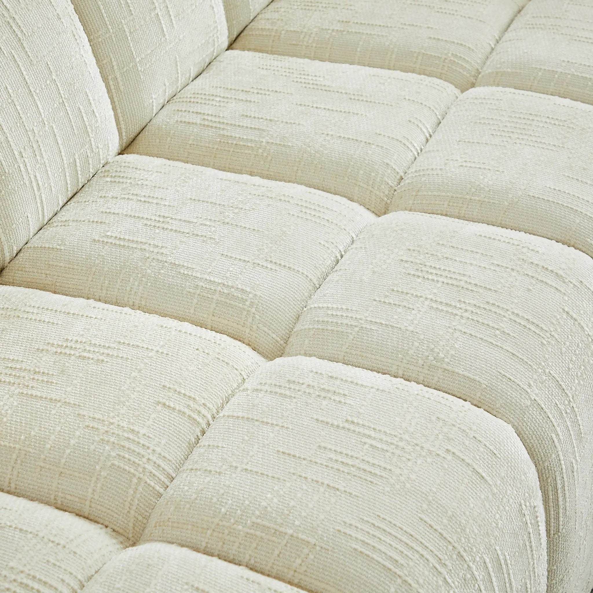 Quilted Cloud Sofa With Rounded Armrests And Piano Key Backrest Design by HouseOfZazla