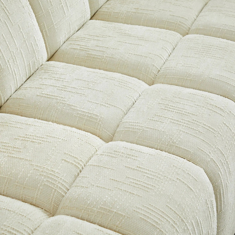 Quilted Cloud Sofa With Rounded Armrests And Piano Key Backrest Design by HouseOfZazla