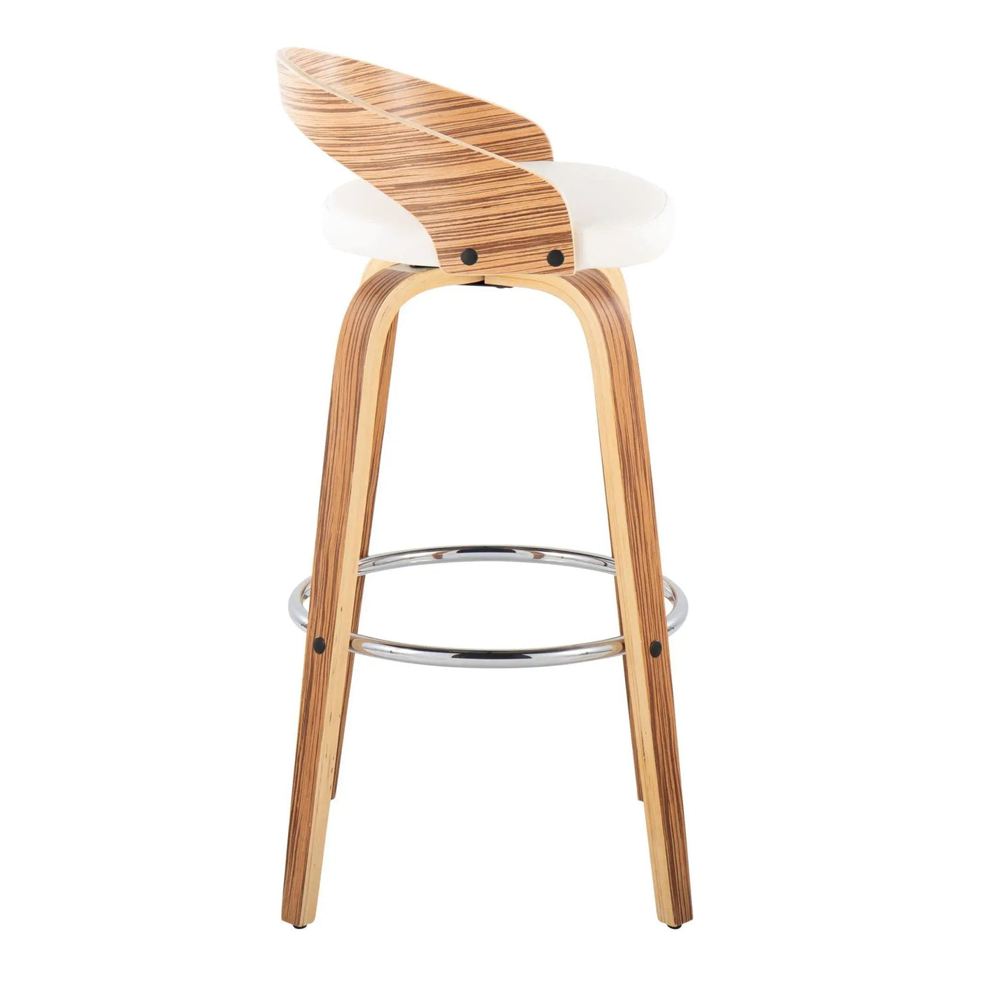 Grotto - Contemporary Fixed Height Barstool With Swivel With Round Footrest (Set of 2) by HouseOfZazla