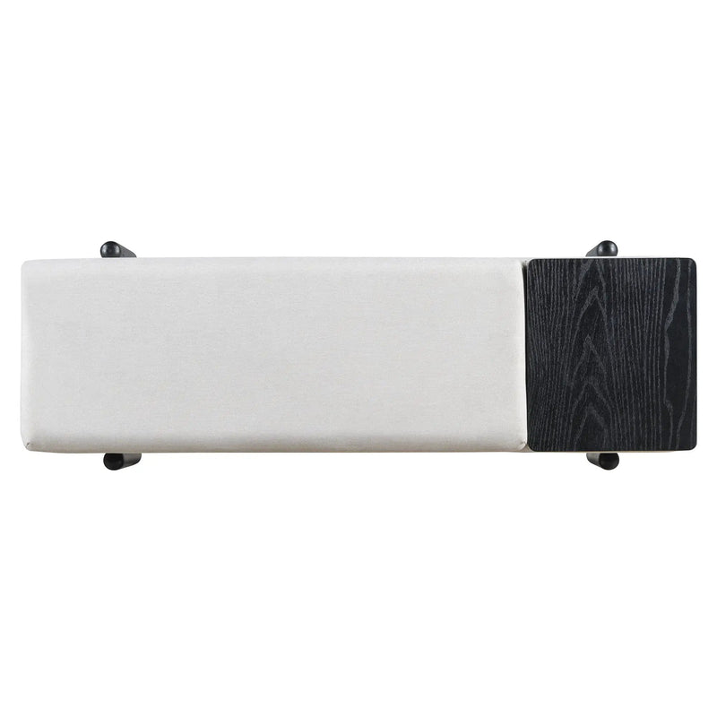 TREXM Farmhouse Upholstered Storage Bench with Hidden Compartment by HouseOfZazla