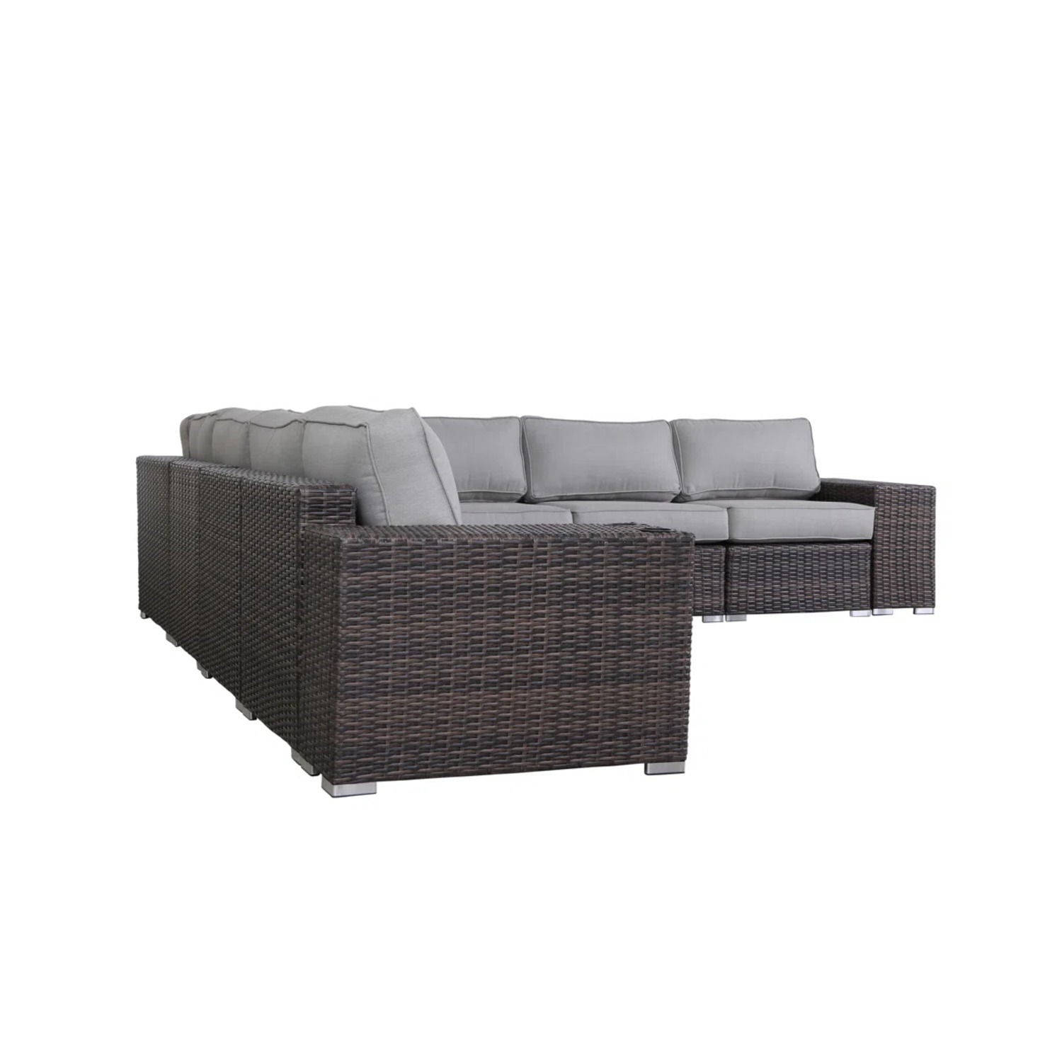 Modern Rattan Wicker Seating Group With Cushions by HouseOfZazla