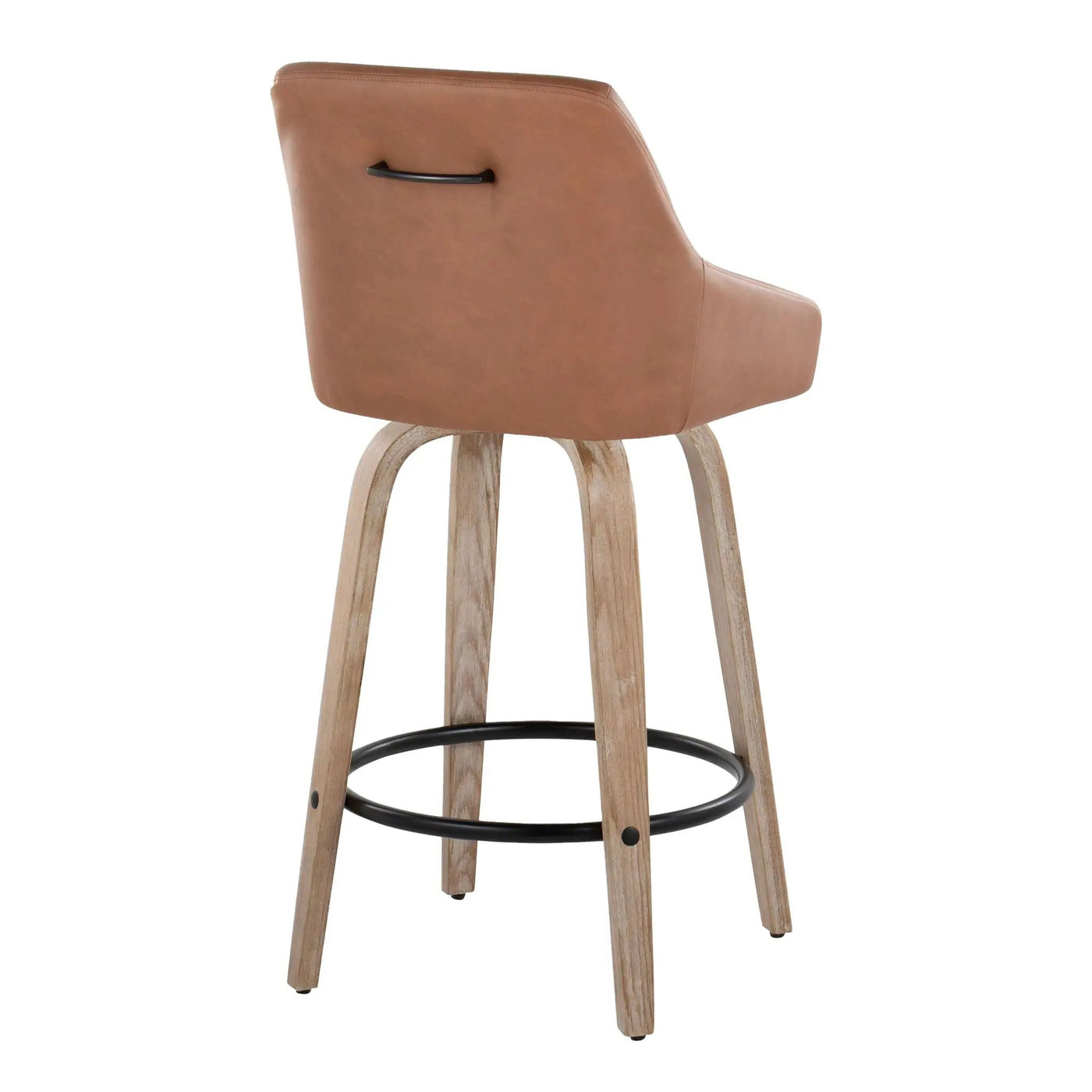 Hannah - Transitional Fixed Height Counter Stool With Swivel With Round Footrest (Set of 2) by HouseOfZazla