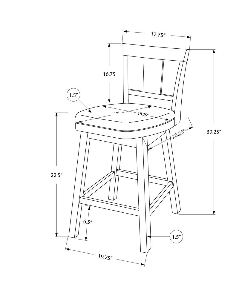 Swivel Bar Stool Counter Height, Transitional (Set of 2) by Unique Piece Furniture