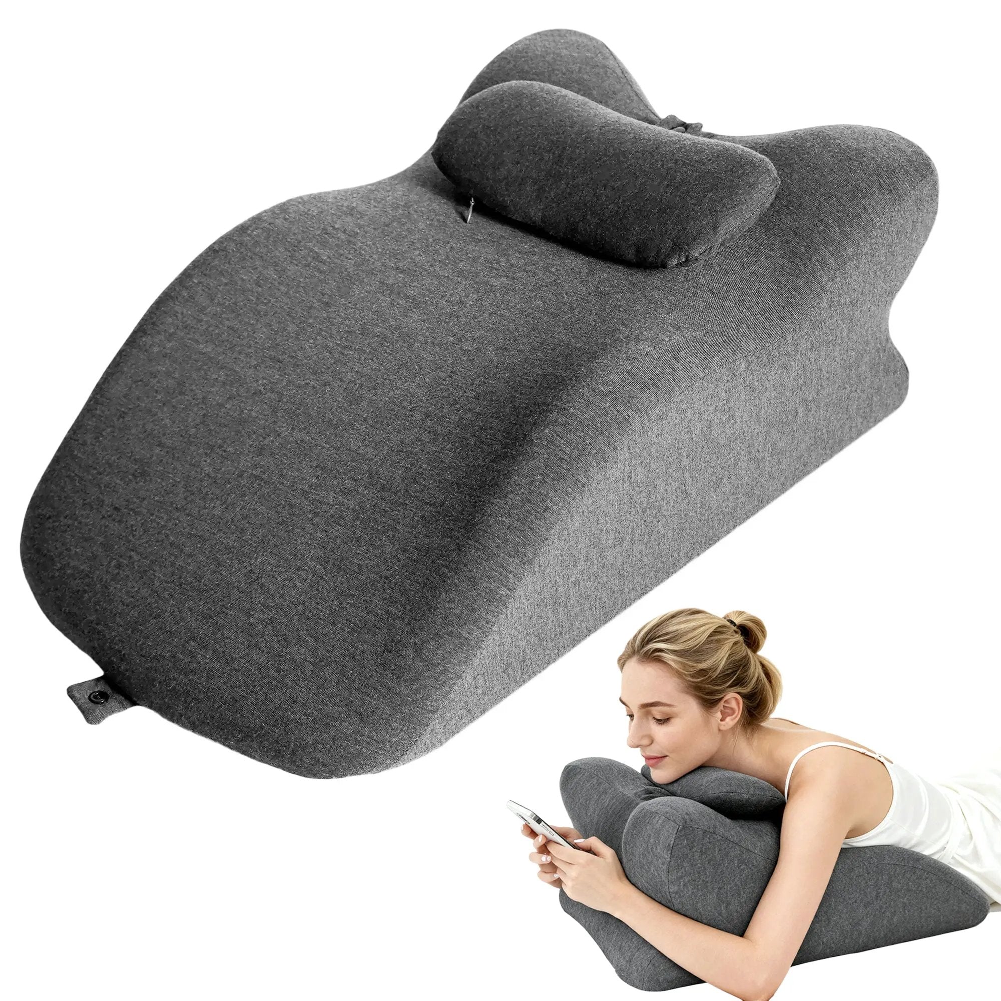 Ergonomic Spinal Posture Support & Multi-Functional Bed Pillow - Grey by HouseOfZazla