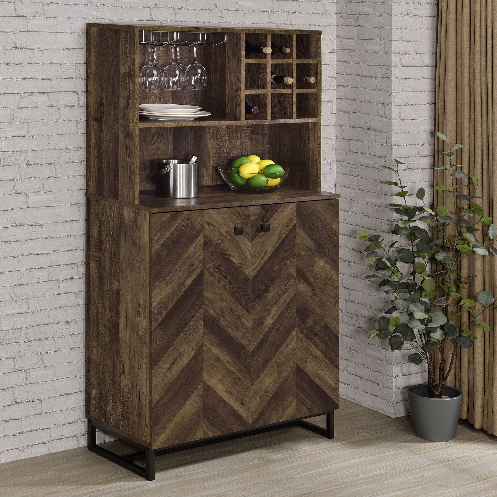 Harlie - 2 Door Wine Cabinet - Oak by HouseOfZazla