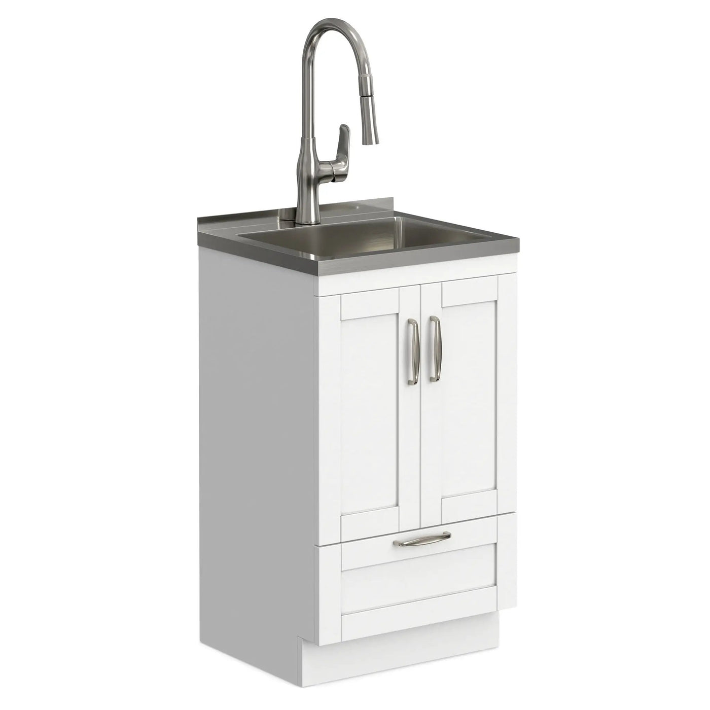 Reed - Deluxe Laundry Cabinet With Pull-Out Faucet And Stainless Steel Sink by HouseOfZazla