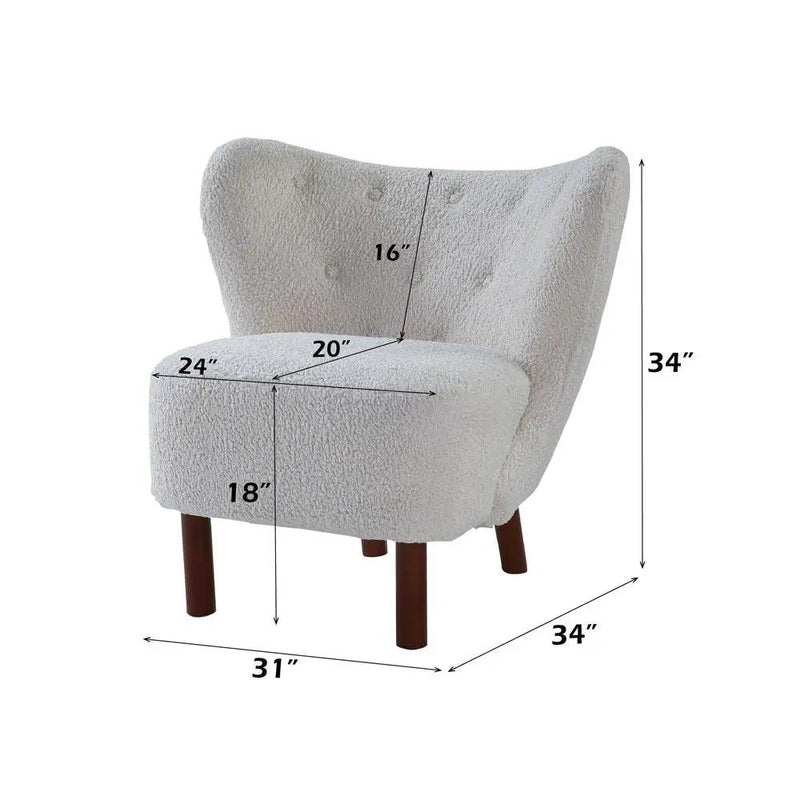 Zusud - Accent Chair - White Teddy Sherpa by Unique Piece Furniture