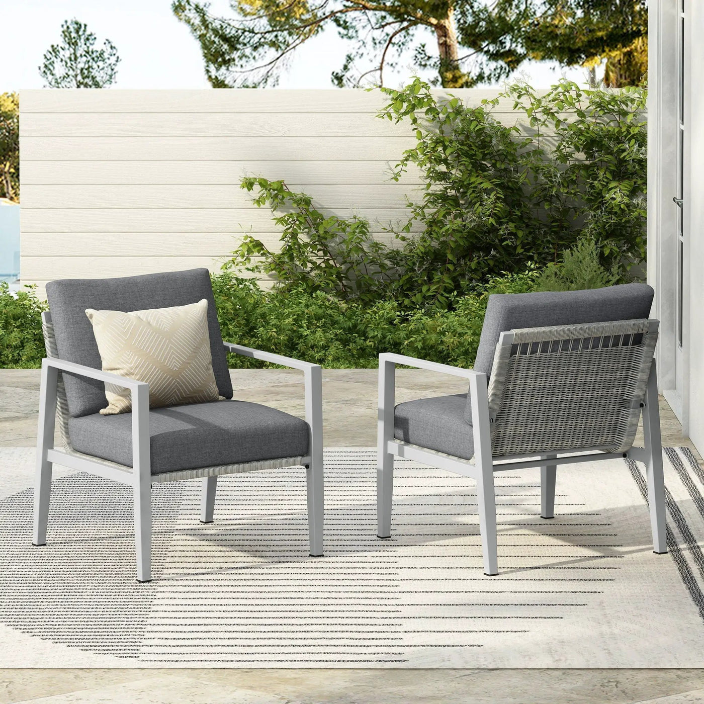 Modern Lounge Chair With Rope Accents And Cushions by HouseOfZazla