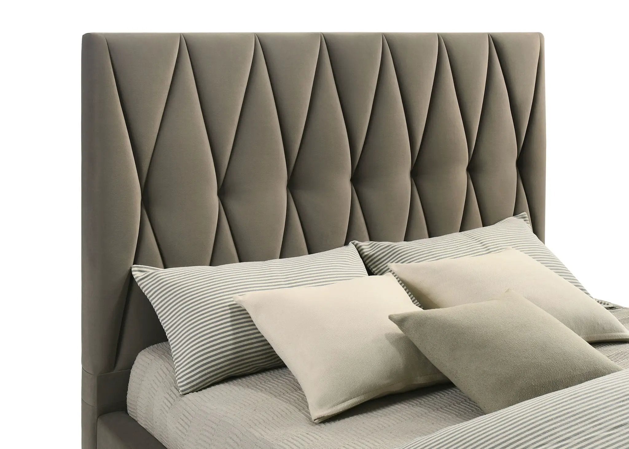 Delsea Upholstered Queen Panel Platform Bed Light Brown by Unique Piece Furniture