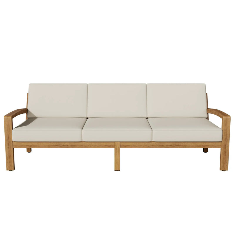 Outdoor L Shape 3pcs Acacia Wood Patio Sofa Set by HouseOfZazla