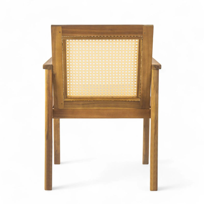 Preston Outdoor Dining Chair With Cushion Set of 2 - Teak / Beige by HouseOfZazla