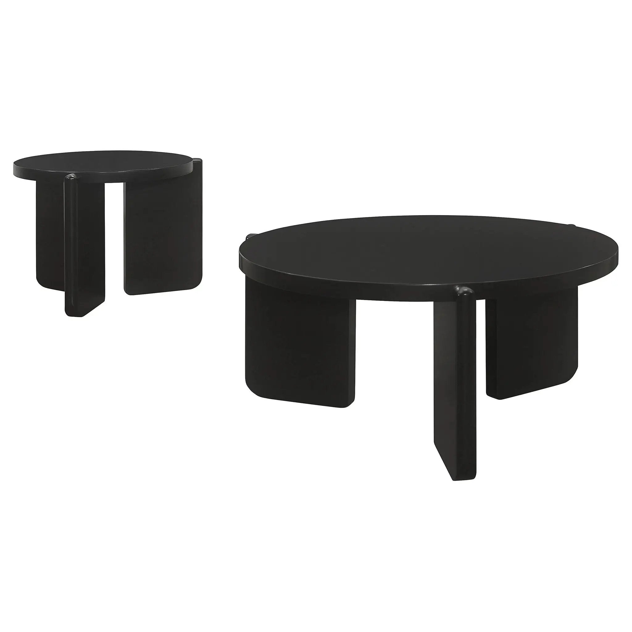 Cordova 2-piece Solid Wood Coffee and End Table Set Black by Unique Piece Furniture