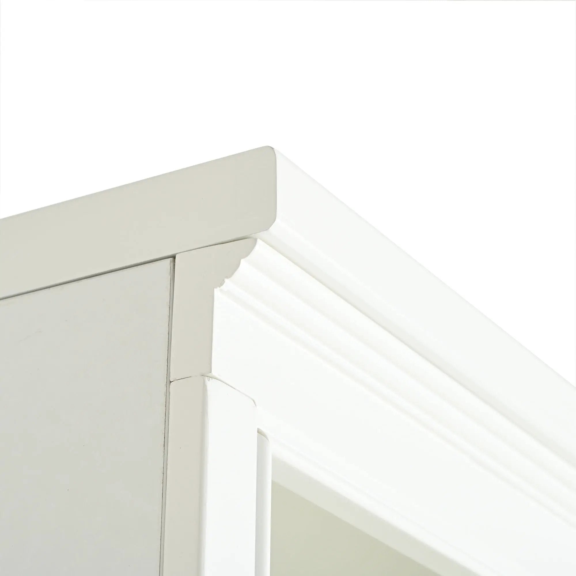 Retro Style 75'' Tall Display Shelf With Cabinet For Hallways Living Room Kitchen - White by HouseOfZazla