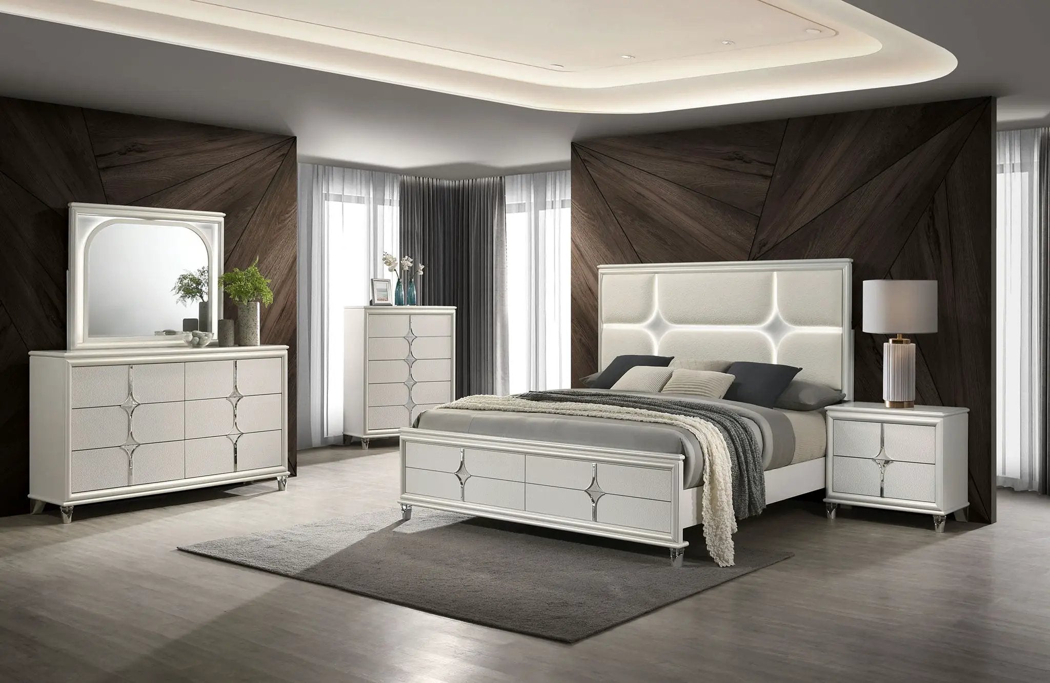 Olivia 5-piece Queen Bedroom Set Pearl White by Unique Piece Furniture
