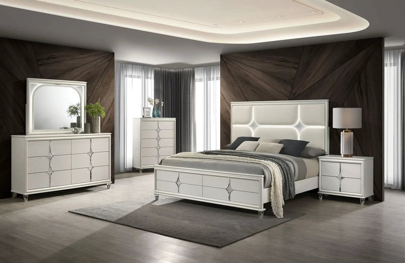 Olivia 5-piece Queen Bedroom Set Pearl White by Unique Piece Furniture