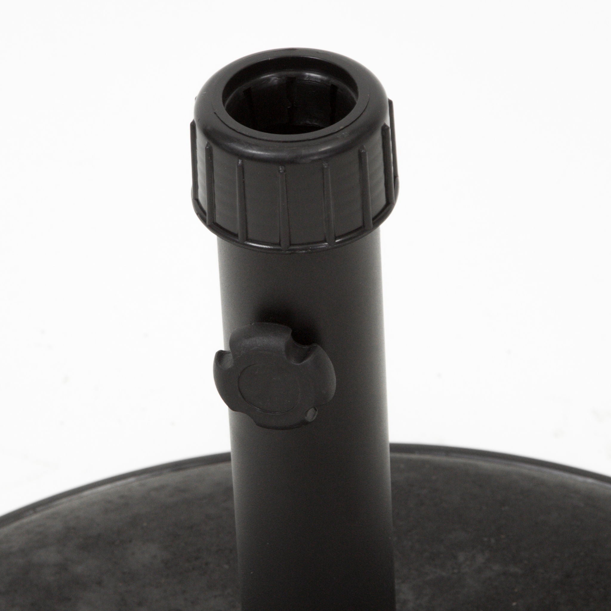 Stylish Concrete Umbrella Base With Iron Support Pole - Black by HouseOfZazla