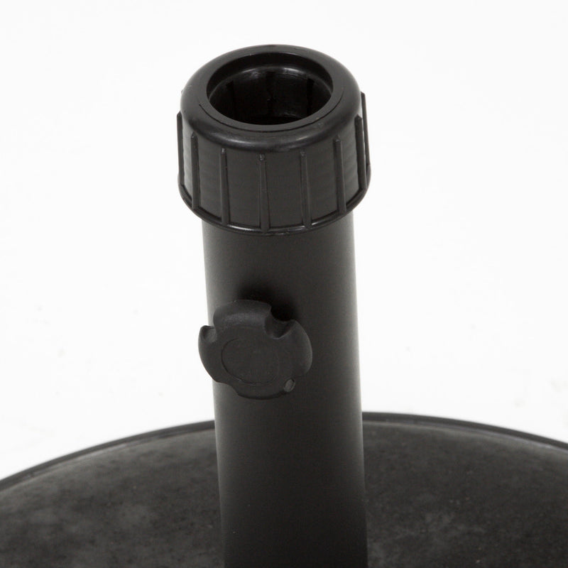 Stylish Concrete Umbrella Base With Iron Support Pole - Black by HouseOfZazla