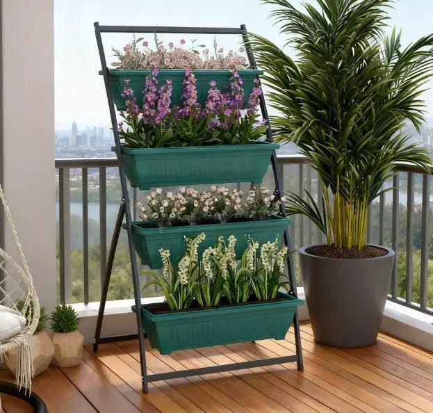 4-Tier Vertical Raised Garden Planter with 4 Boxes by HouseOfZazla