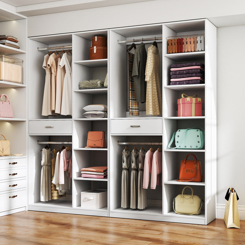 Freestanding Closet System with 6 Open Shelves and 2 Hanging Rods by HouseOfZazla