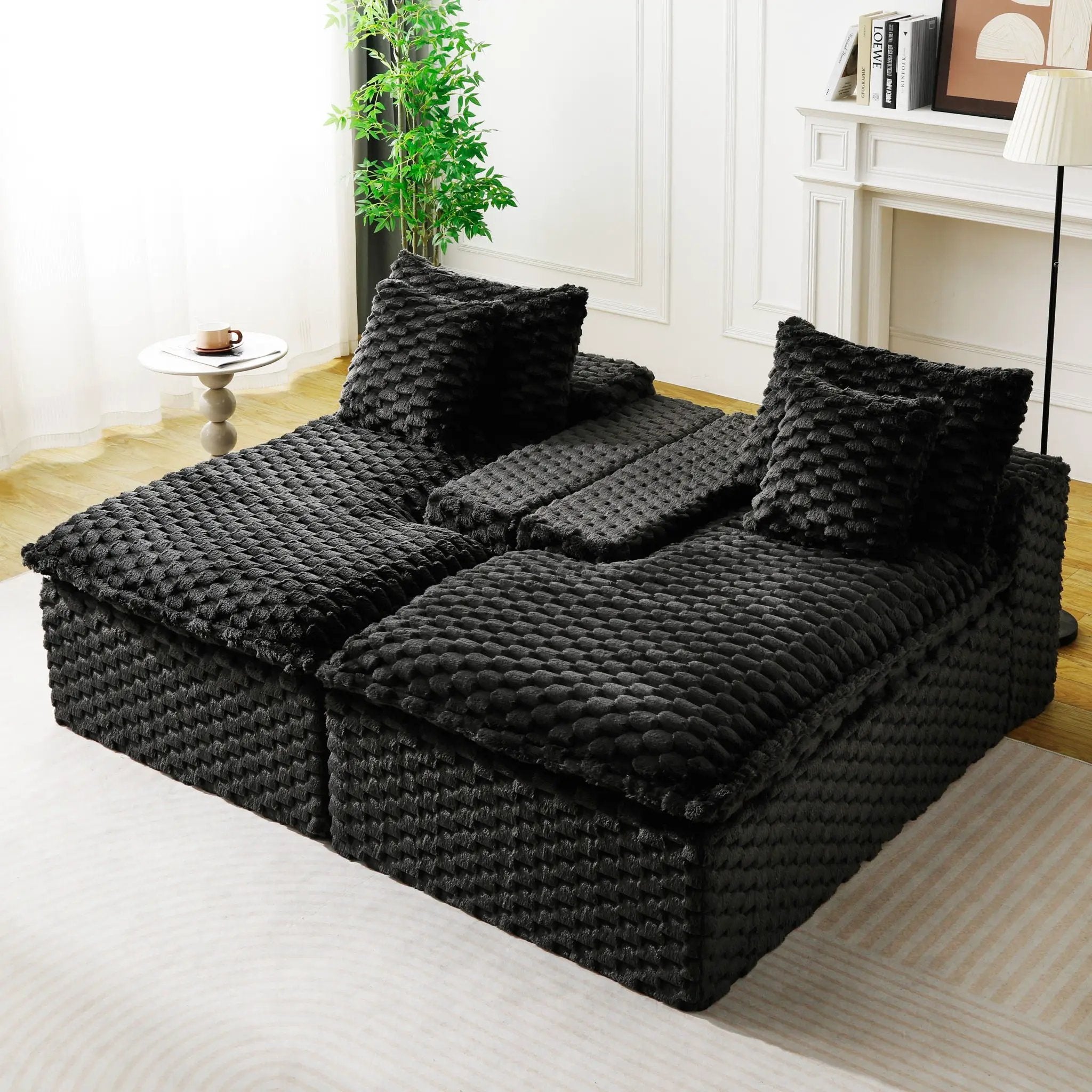 Double Chaise Lounge With Full Compressed Sponge by Unique Piece Furniture