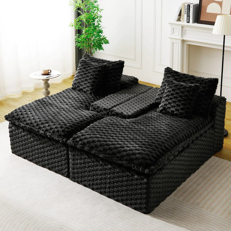 Double Chaise Lounge With Full Compressed Sponge by HouseOfZazla