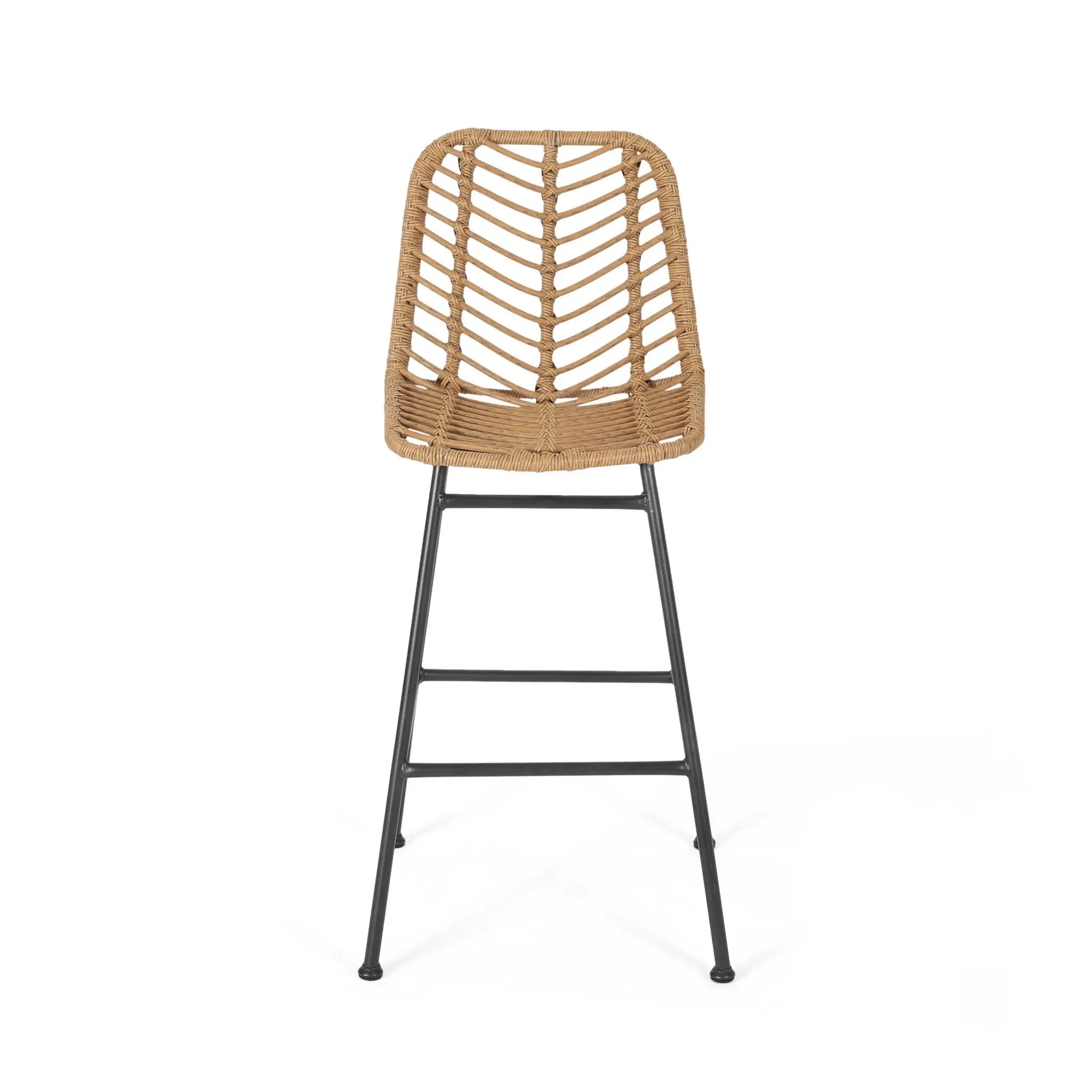 Sawtelle Outdoor Wicker Barstools (Set of 2) by HouseOfZazla