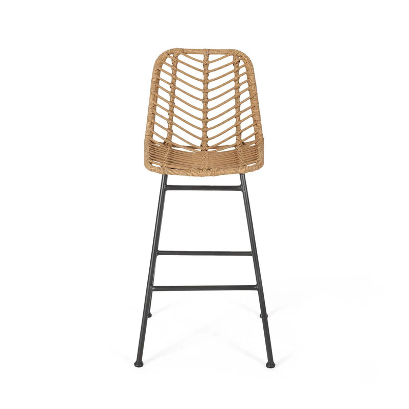 Sawtelle Outdoor Wicker Barstools (Set of 2) by HouseOfZazla
