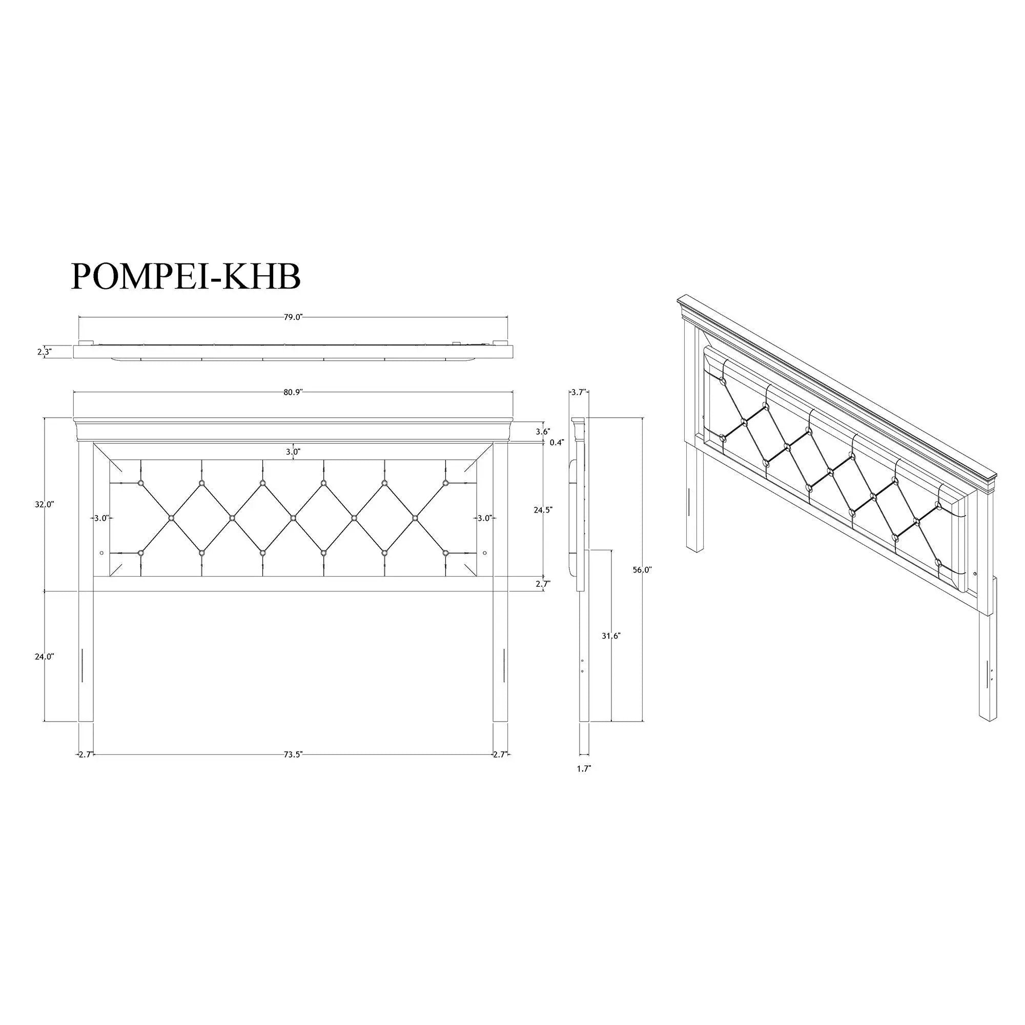 Shaker - Bed With LED Lighting And Crystal Inspired Tufted Headboard by Unique Piece Furniture