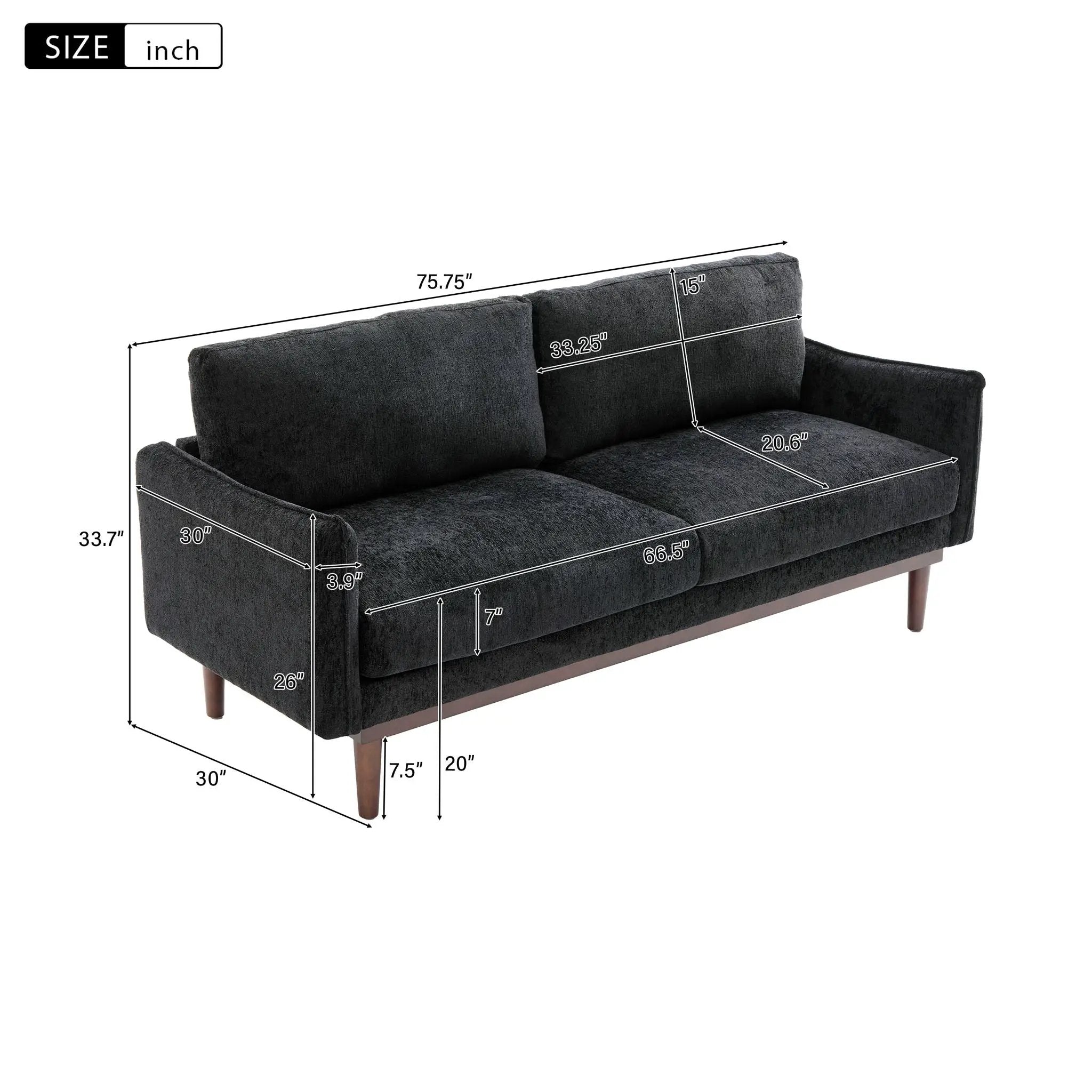 Loveseat Sofa With Spacious Seating by Unique Piece Furniture