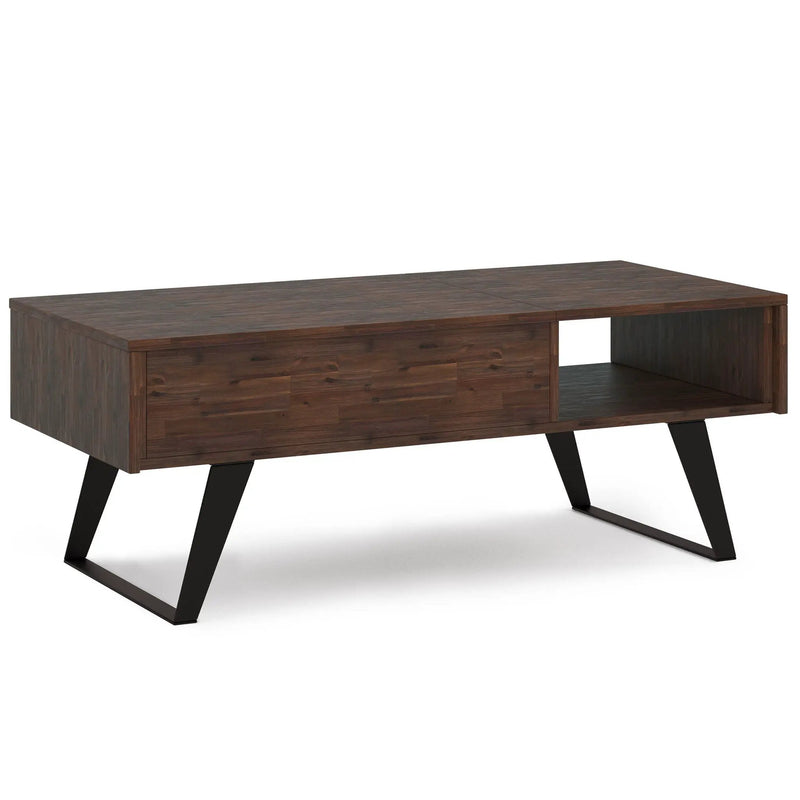 Lowry - Lift Top Coffee Table - Distressed Charcoal Brown by Unique Piece Furniture