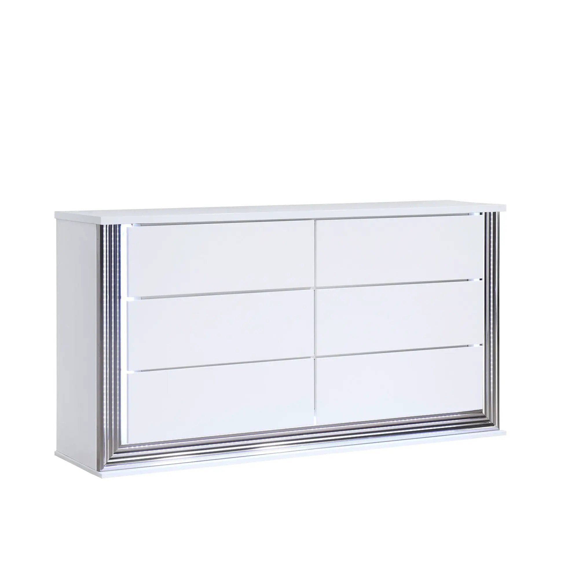 Moon - Smooth Dresser With LED - White by Unique Piece Furniture